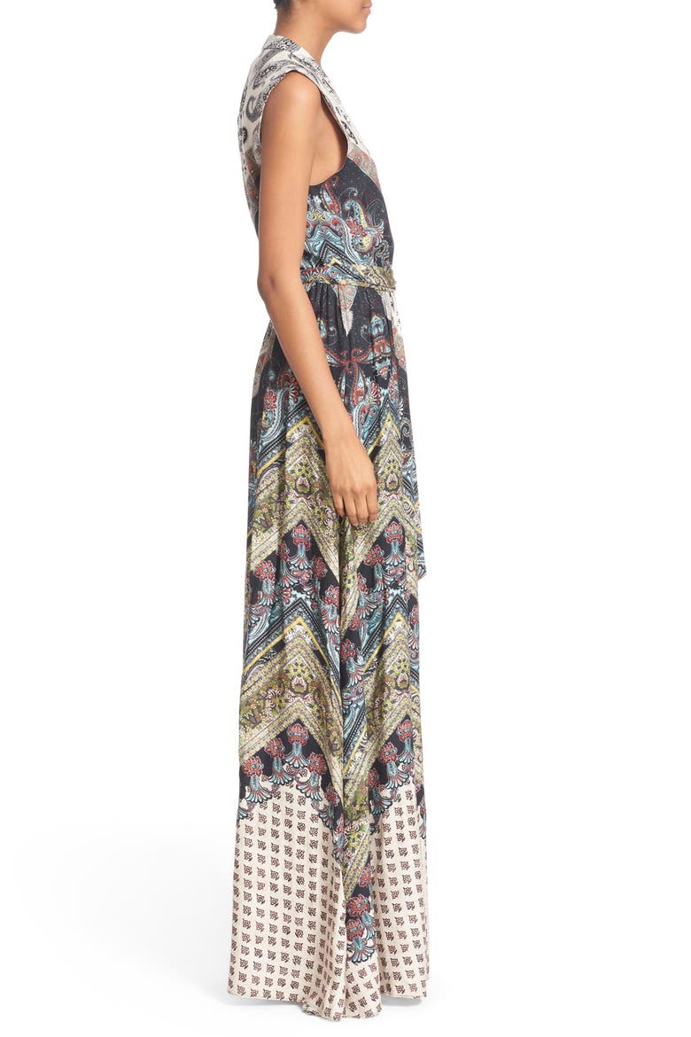 'Marianna' Mixed Print Maxi Dress, Alternate, color, CHEVRON PAISLEY