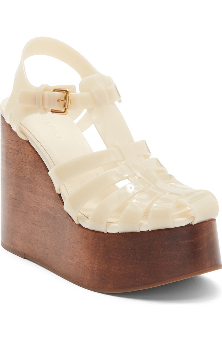 FARM Rio Fisherman Jelly Wedge Sandal, Main, color, Ivory