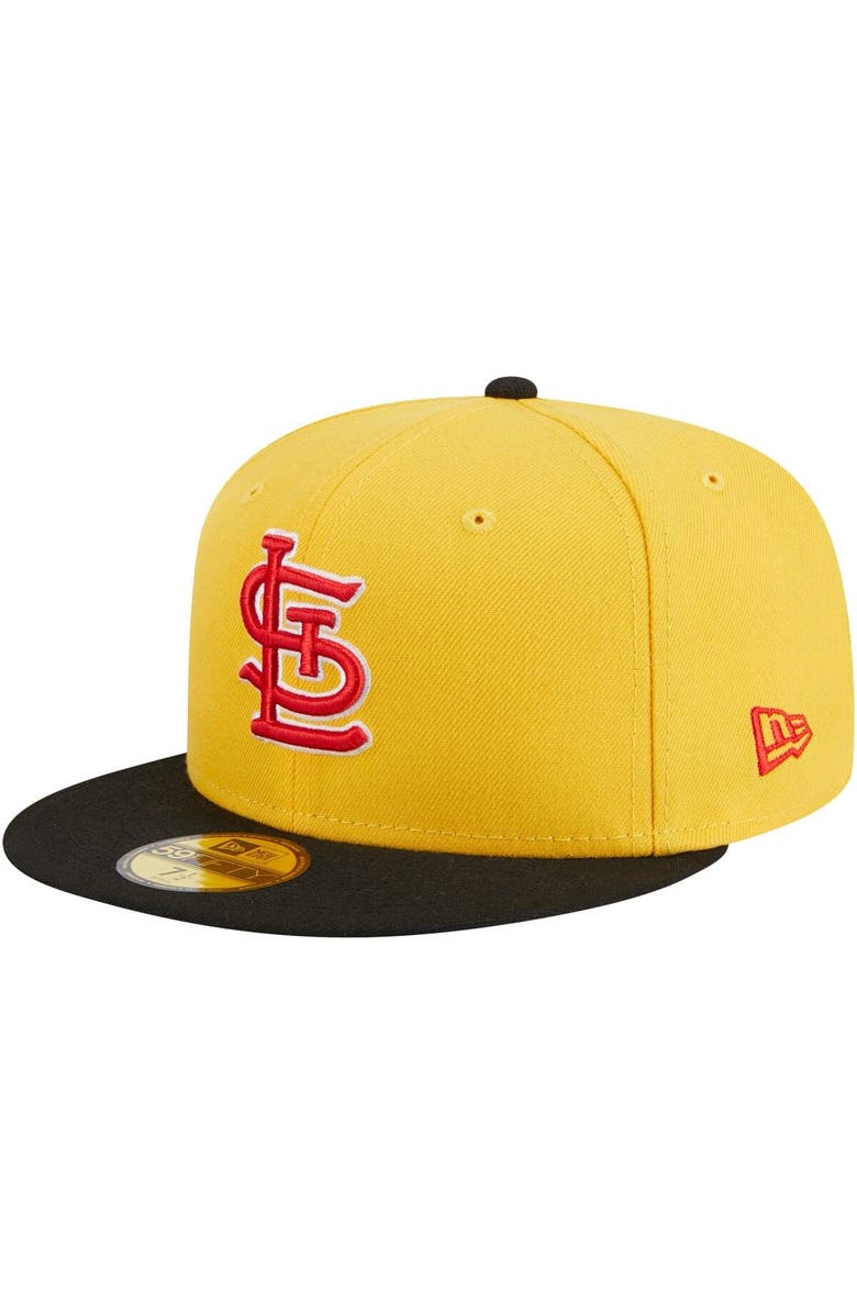 New Era Men's New Era Yellow/Black St. Louis Cardinals Grilled 59FIFTY Fitted Hat, Alternate, color,