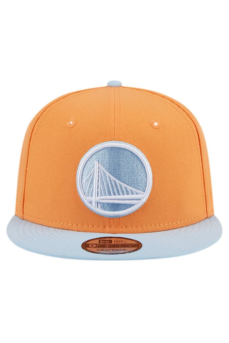 Men's New Era Orange/Light Blue Golden State Warriors 2-Tone Color Pack 9FIFTY Snapback Hat, Alternate, color, Orange
