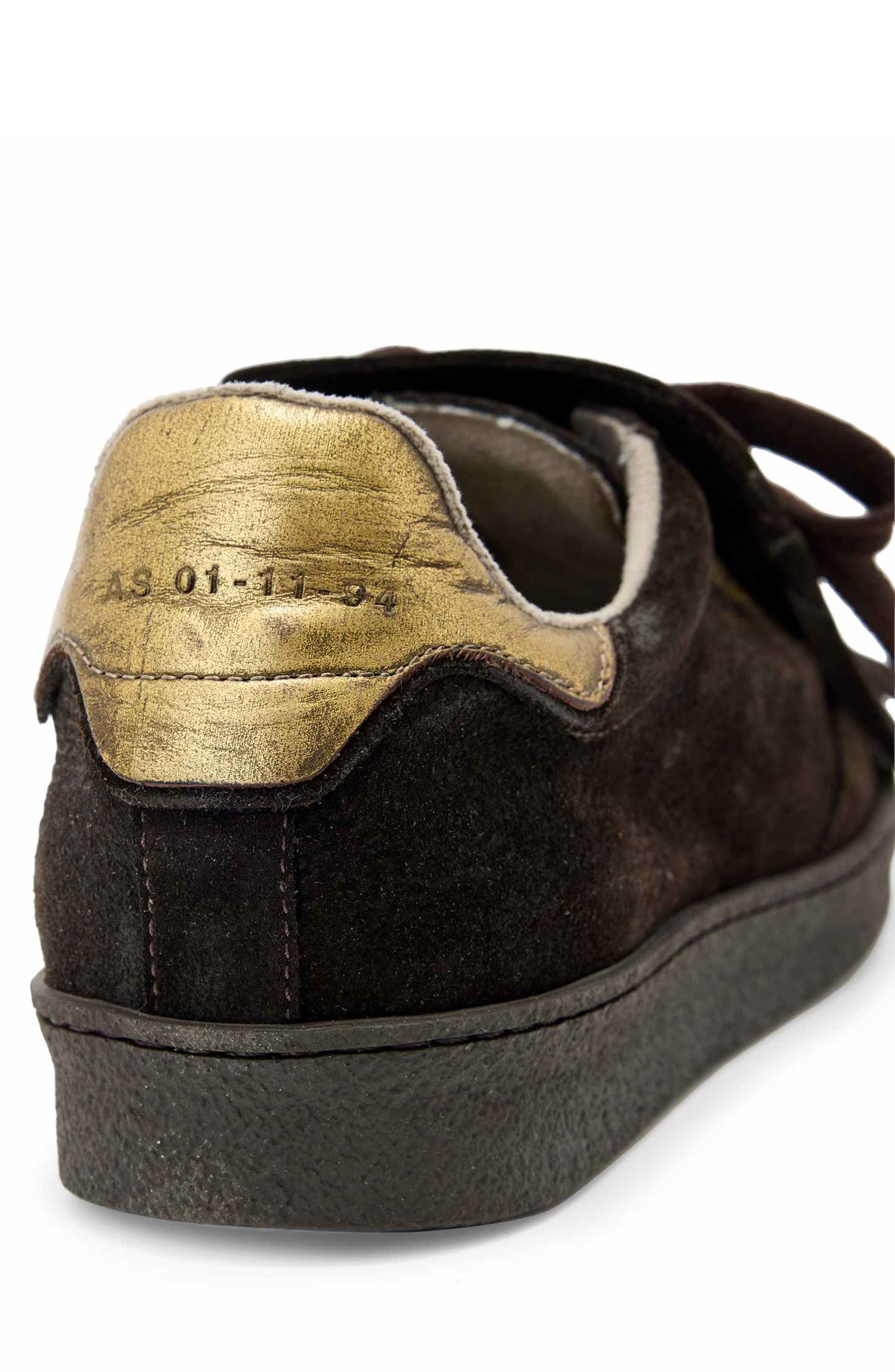 AllSaints Thelma Fringe Sneaker, Alternate, color, Bitter Brown