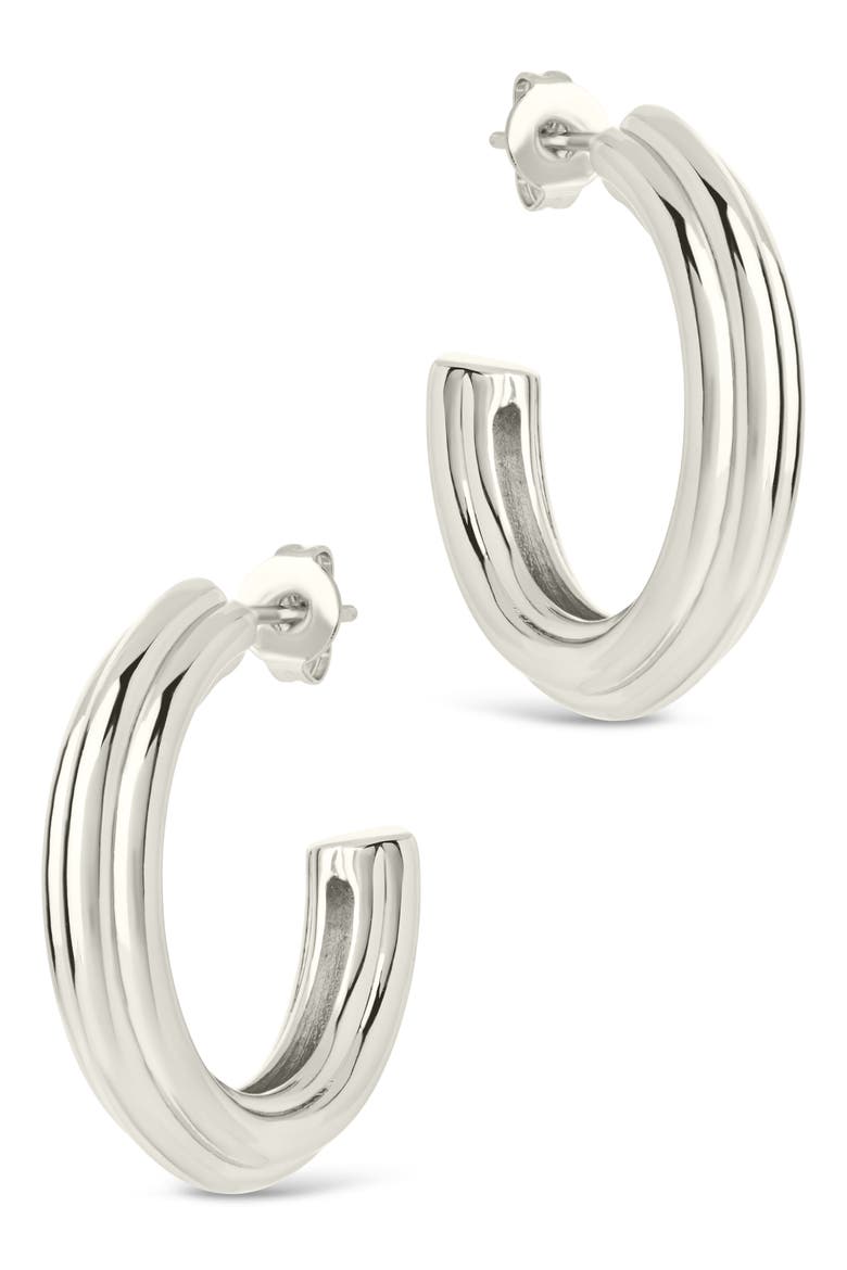 Allistar Triple Row Tube Hoop Earrings, Alternate, color, SILVER