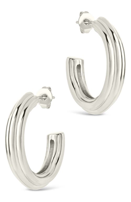 Sterling Forever Allistar Triple Row Tube Hoop Earrings