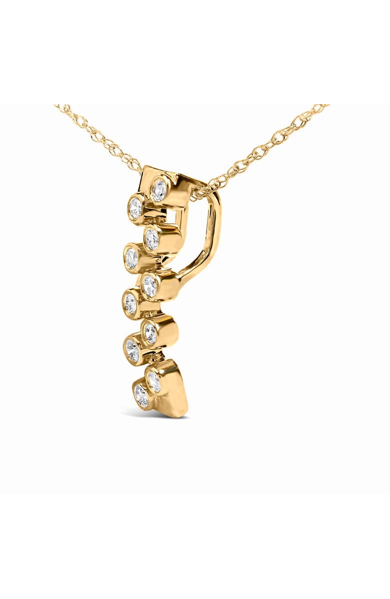 Haus of Brilliance 14K Yellow Gold Bezel Set 1/7 Cttw Diamond Vertical Bar Pendant Necklace, Alternate, color, Yellow Gold