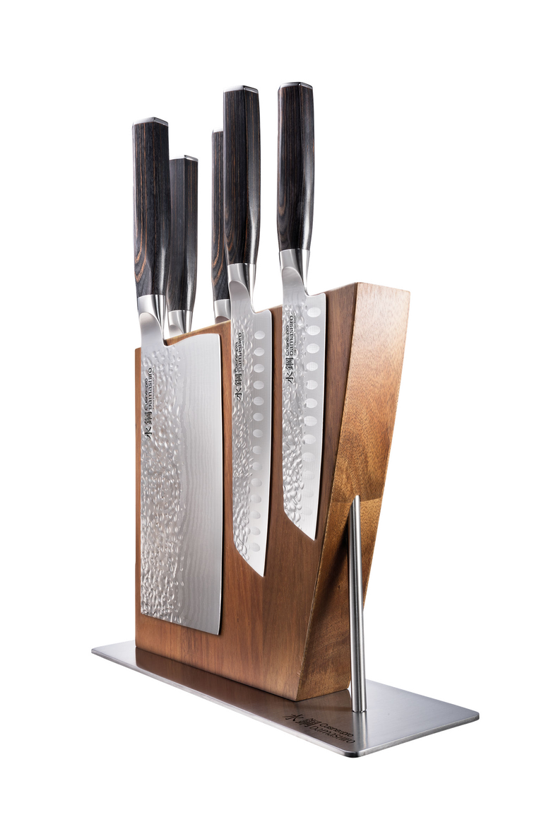 Damashiro EMPEROR® 6-Piece Nanashi Knife Block, Alternate, color, Silver