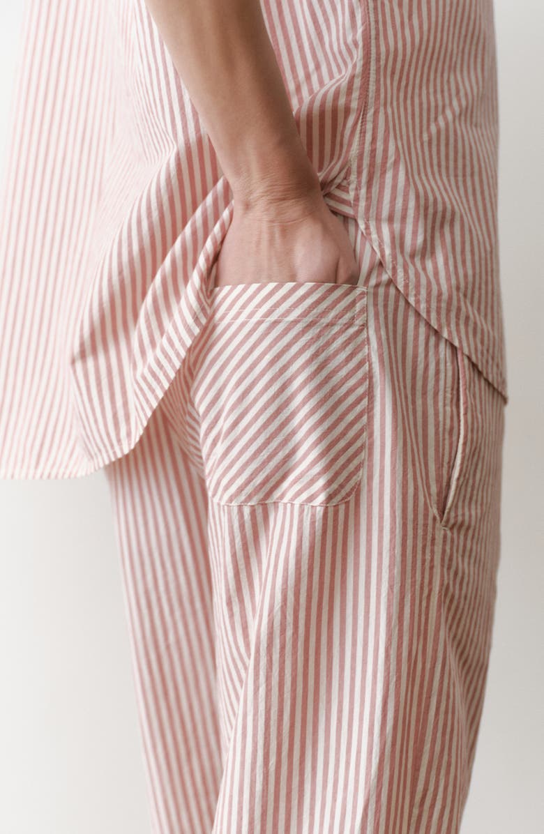 Marine Layer Marisol Pima Cotton Wide Leg Pants, Alternate, color, Clay Stripe