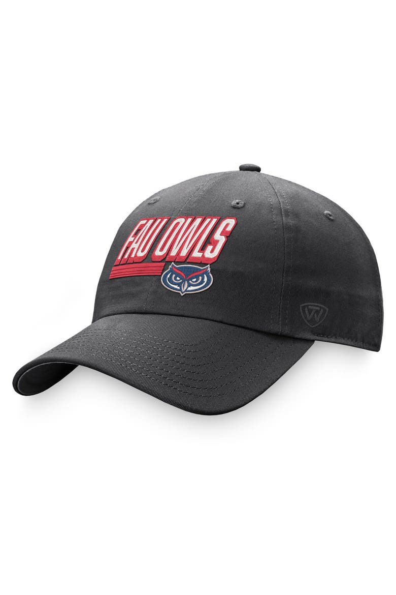 Men's Top of the World Charcoal Florida Atlantic Owls Slice Adjustable Hat, Main, color, Charcoal