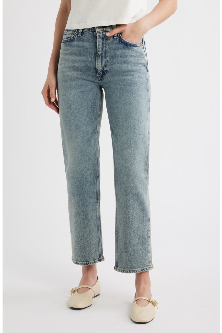 Harlow Mid Rise Ankle Straight Leg Jeans, Main, color, AMITY
