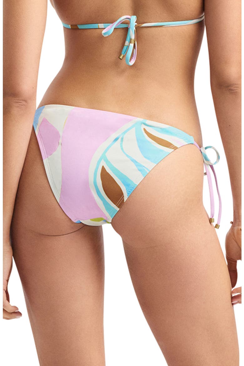 Elle Side Tie Bikini Bottoms, Alternate, color, COAST COLORBLOCK