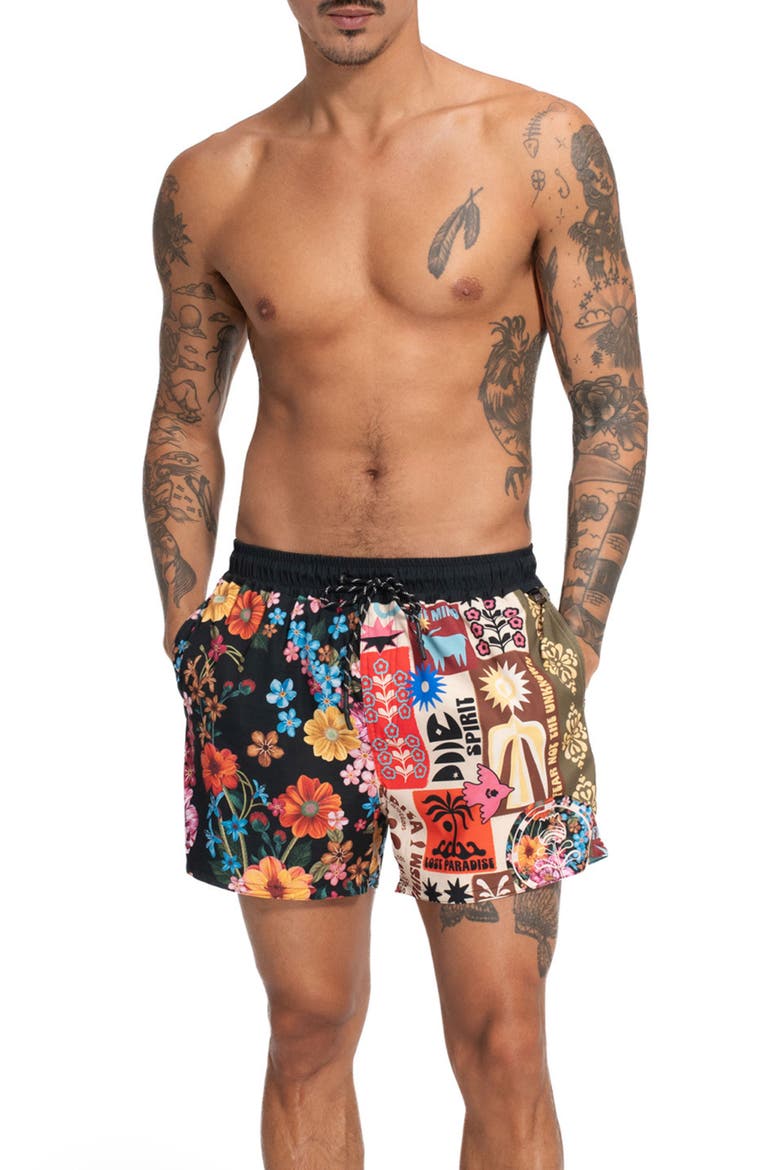 Cassius Swim Trunks, Main, color, BLACK MULTI