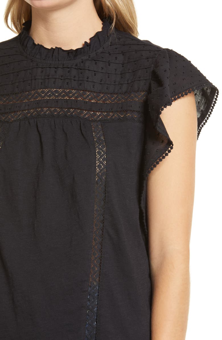 Caslon<sup>®</sup> Pintuck Yoke Flutter Sleeve Tee, Alternate, color, 