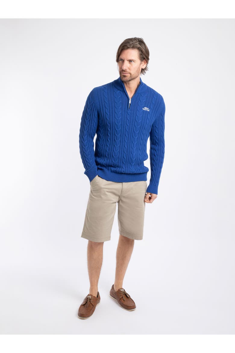 Heath 1/4 Zip Cable Knit Jumper, Alternate, color, Mazarine Blue