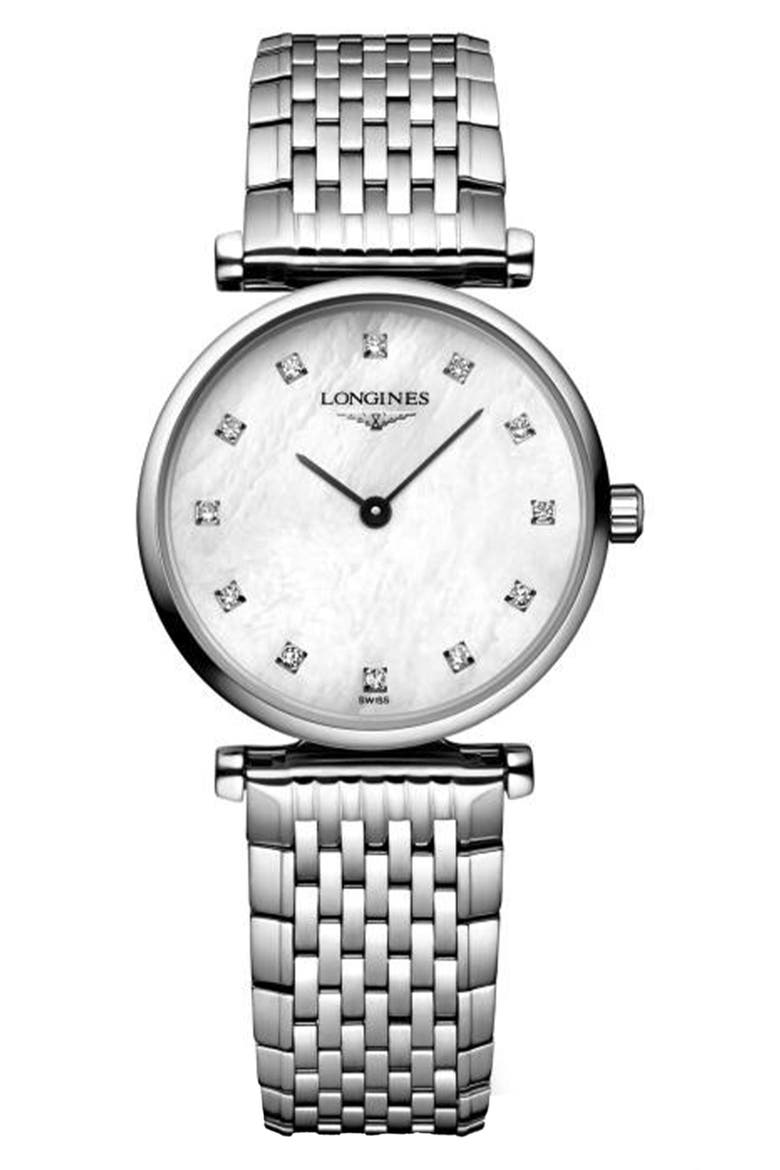La Grande Classique Diamond Bracelet Watch, 24mm, Main, color, SILVER/ WHITE