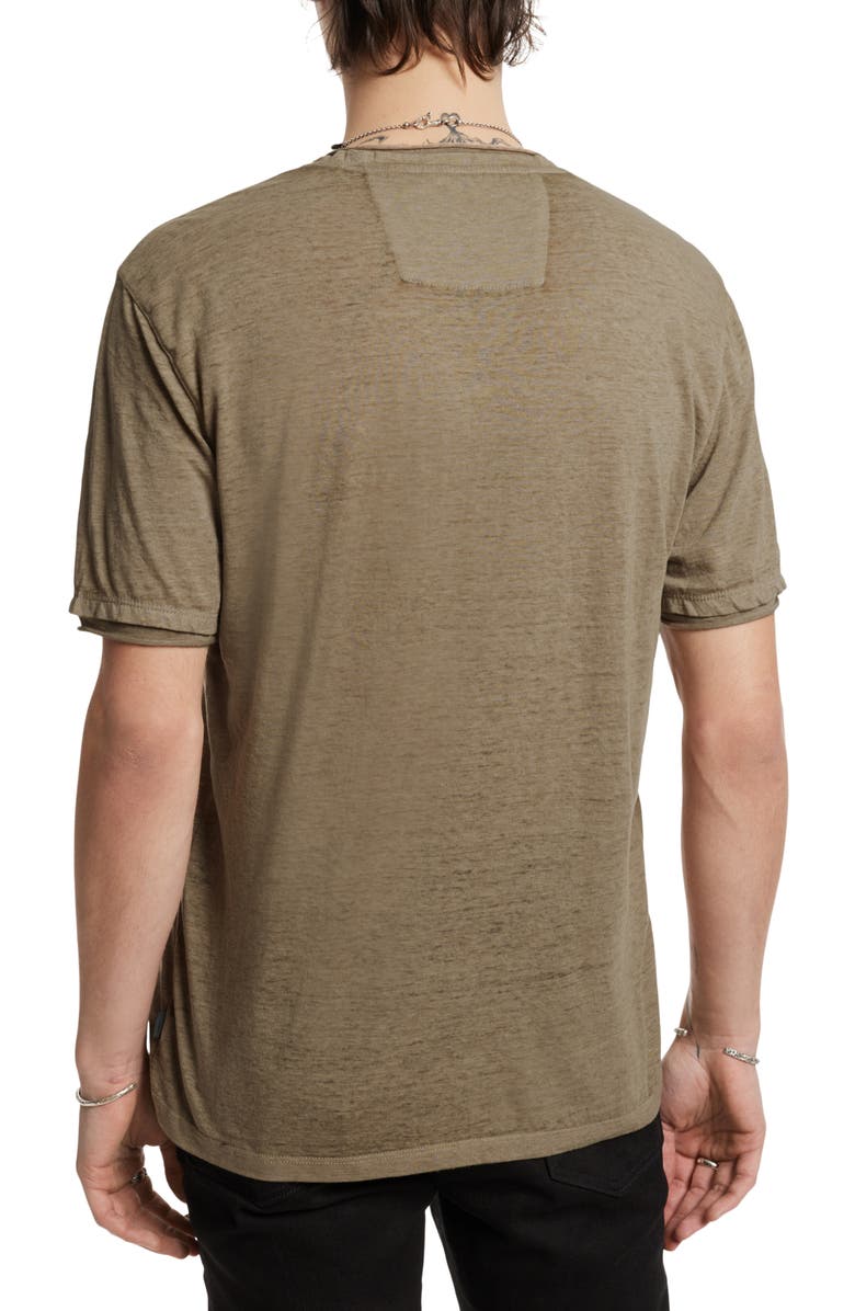 John Varvatos Davis Burnout Cotton Blend V-Neck T-Shirt, Alternate, color, 