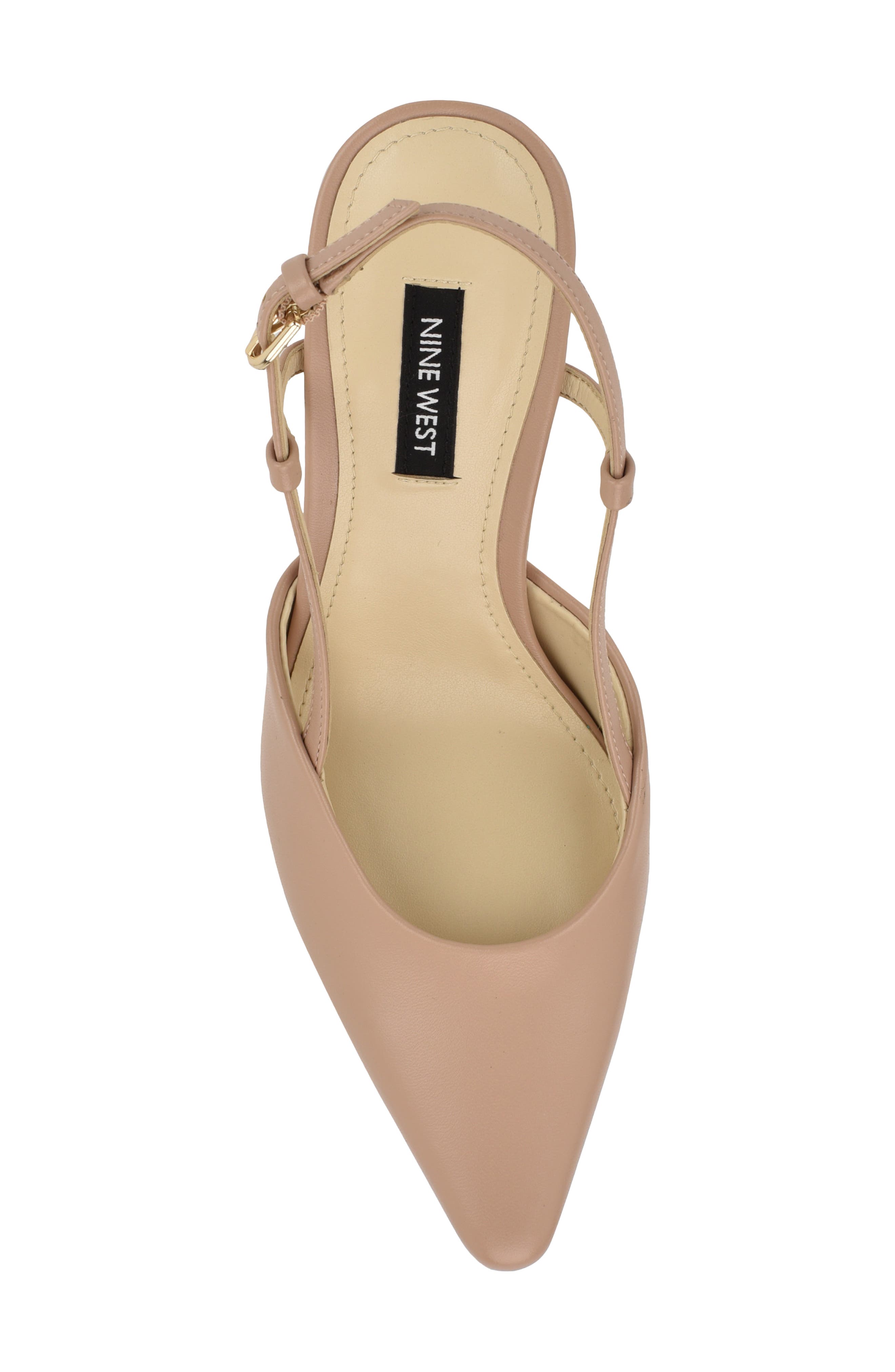 Nine West Vassa Pointed Toe Slingback Pump, Alternate, color, Light Natural