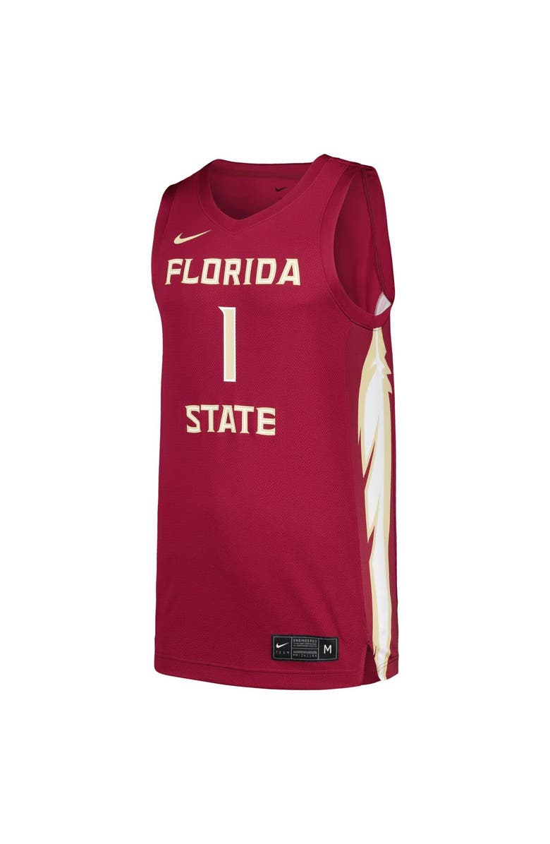 Nike Men's Nike #1 Garnet Florida State Seminoles Replica Jersey, Alternate, color, 