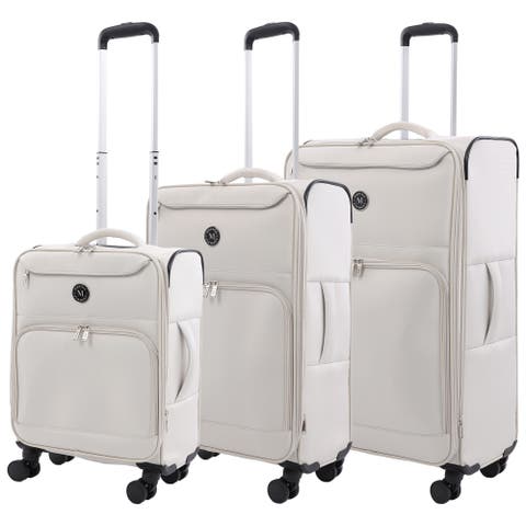 3-Piece Softside Luggage Set - 22" Carry-On, 27" Medium, 31" Large - 8 Spinner Wheels, Expandable Softshell