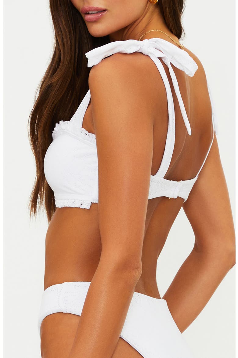 Taryn Ruffle Eyelet Bikini Top, Alternate, color, WHITE