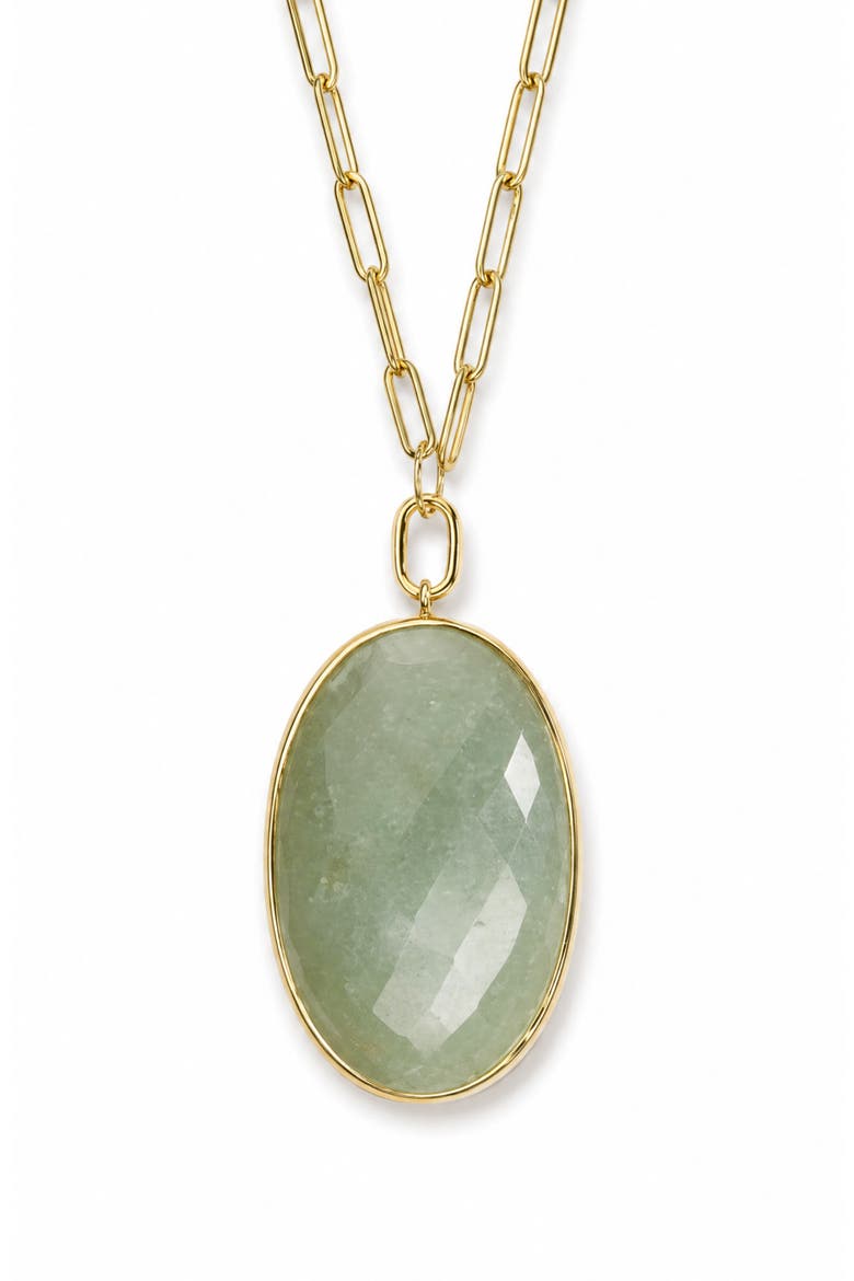 Green Aventurine Pendant Necklace, Main, color, GOLD/ GREEN AVENTURINE