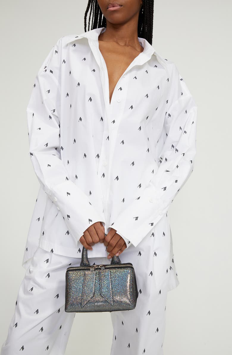 The Attico Friday Glitter Leather Convertible Crossbody Bag, Alternate, color,