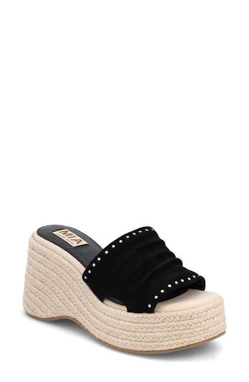 Mia Palmira Platform Wedge Sandal In Black