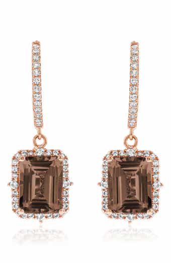 SUZY LEVIAN Semiprecious Stone Halo Drop Earrings