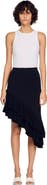 SANDRO Asymmetrical knit skirt