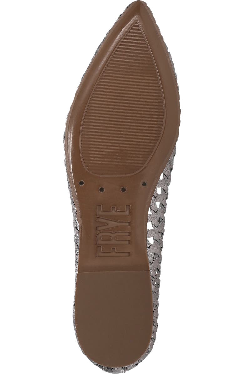 Frye Heather Woven Pointed Toe Flat, Alternate, color, Platinum