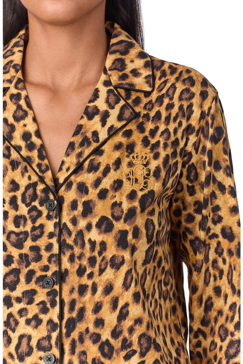 Print Cotton Blend Pajamas, Alternate, color, LEOPARD