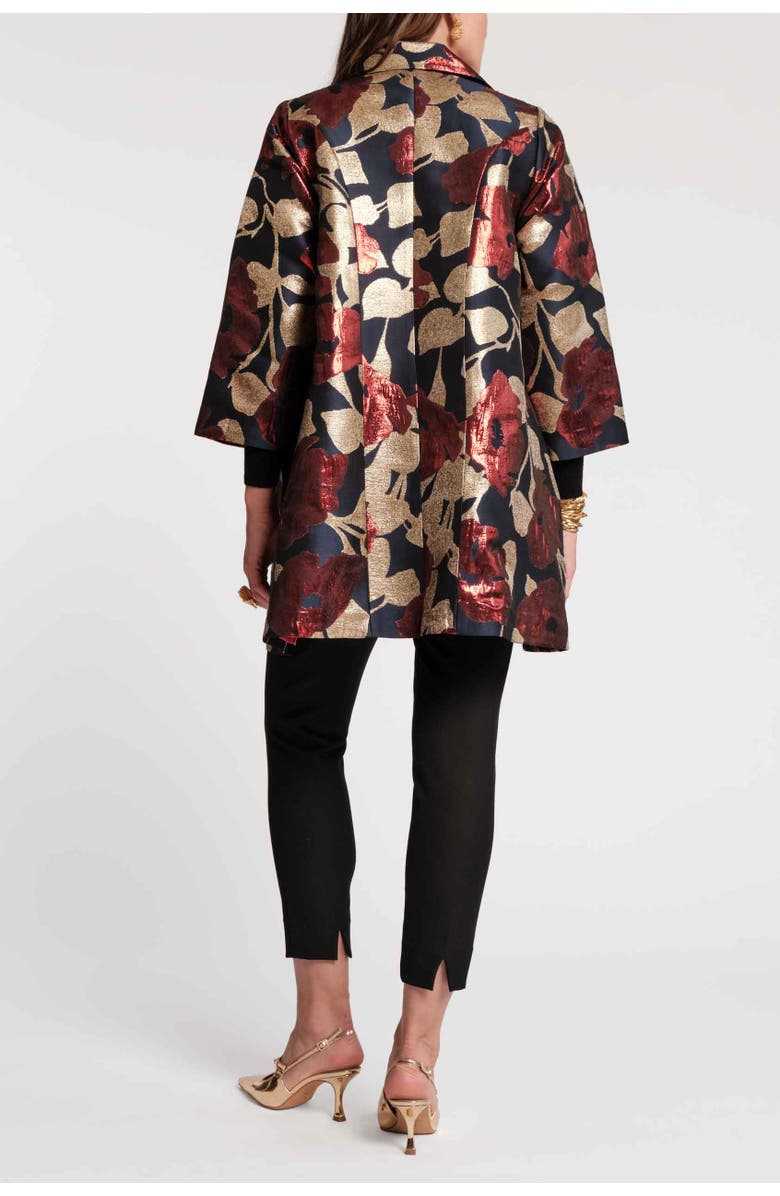 Frances Valentine Cornelia Swing Coat, Alternate, color, Navy/Gold/Multi