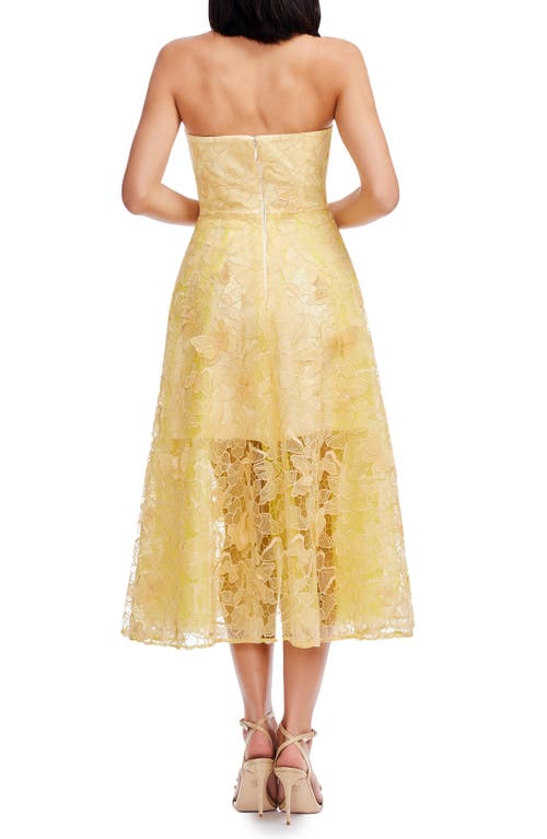 DRESS THE POPULATION DRESS THE POPULATION KAILYN BUTTERFLY LACE STRAPLESS COCKTAIL DRESS