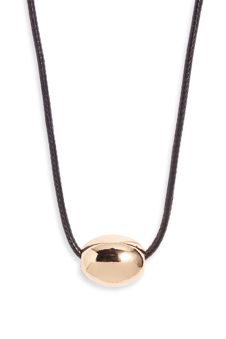Orb Accent Cord Necklace, Main, color, GOLD- BLACK