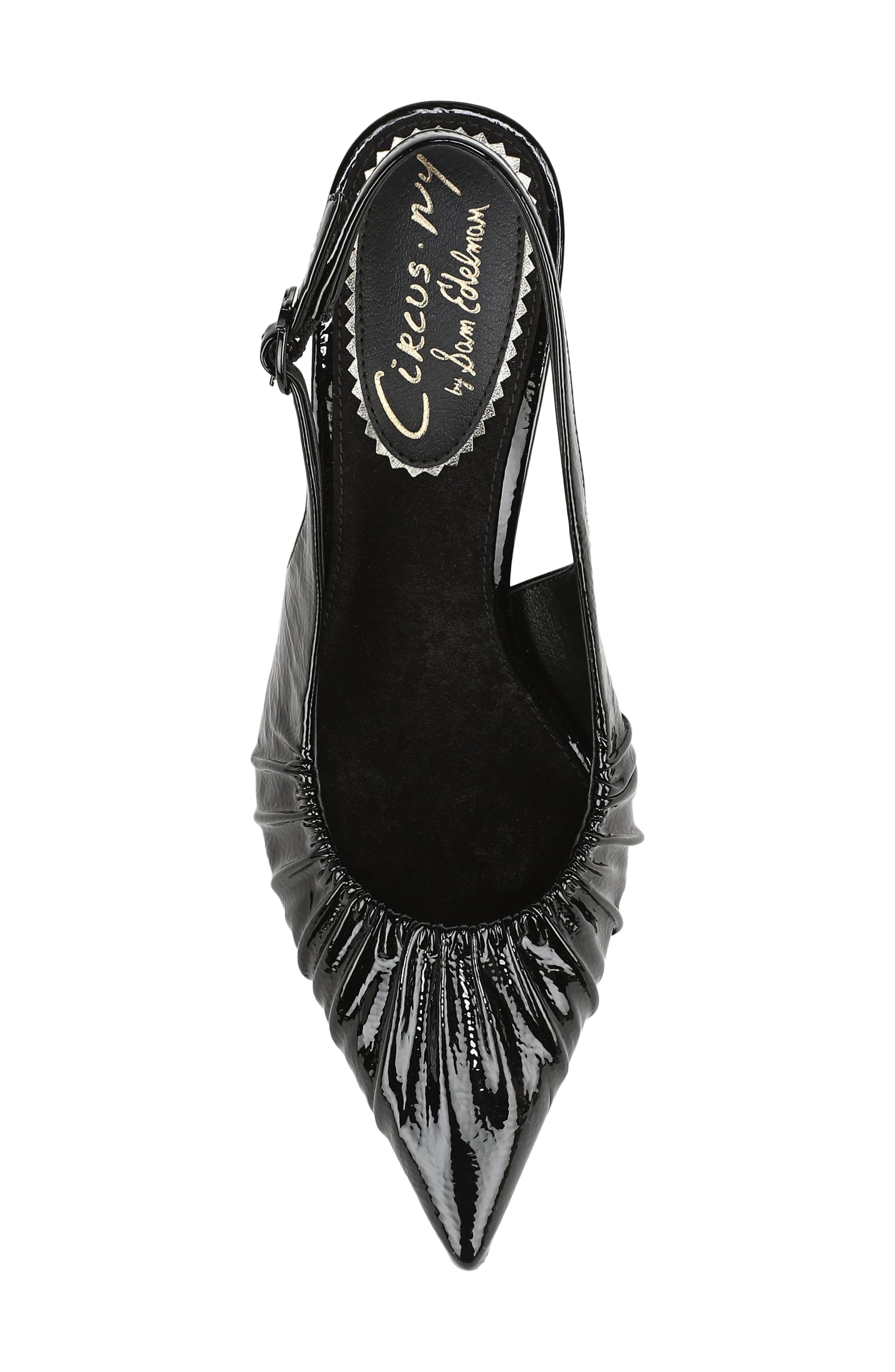 Tasha Pointed Toe Slingback Pump, Alternate, color, BLACK
