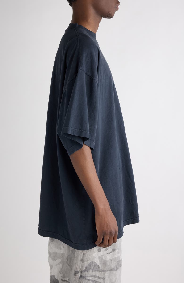 Balenciaga Loop Sports Icon Oversize Cotton T-Shirt, Alternate, color, 1041 Faded Washed Black