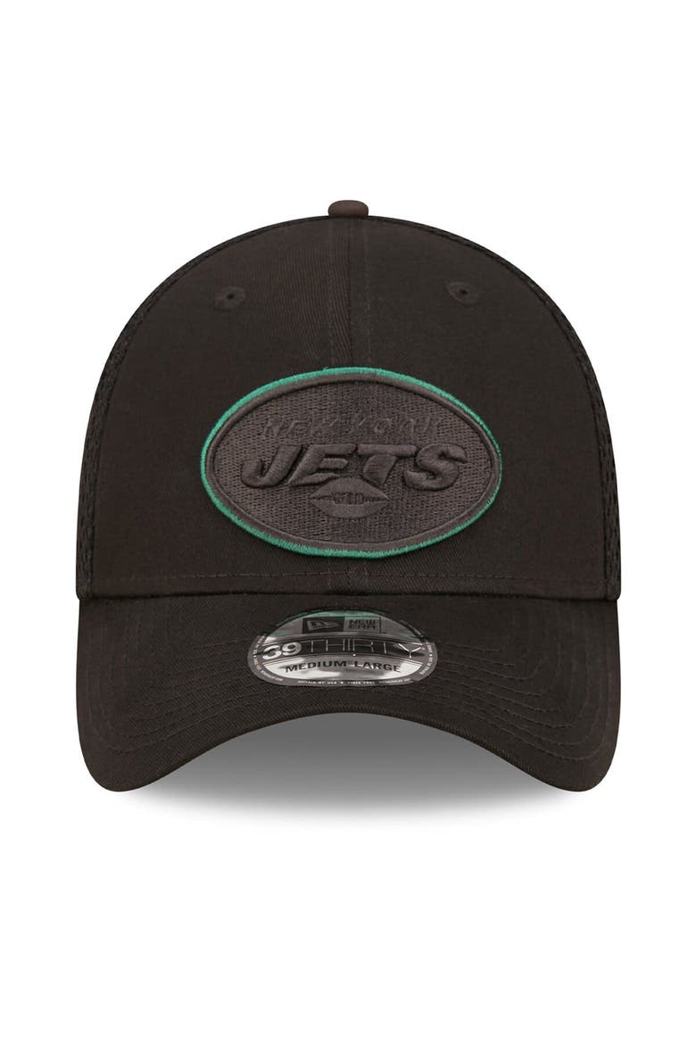Men's New Era Black New York Jets Team Neo 39THIRTY Flex Hat, Alternate, color, Black