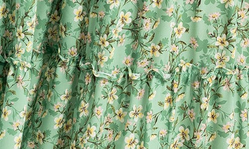 Shop Max Studio Floral Print Maxi Dress In Green Tossed Meadow