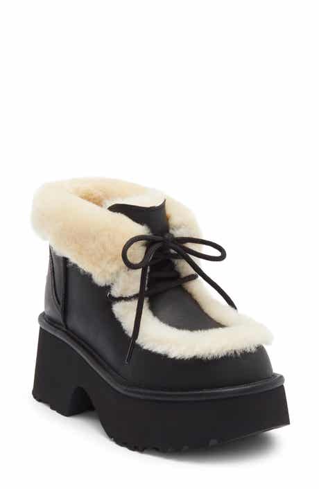 Esmee Genuine Shearling Detail Lace-Up Boot