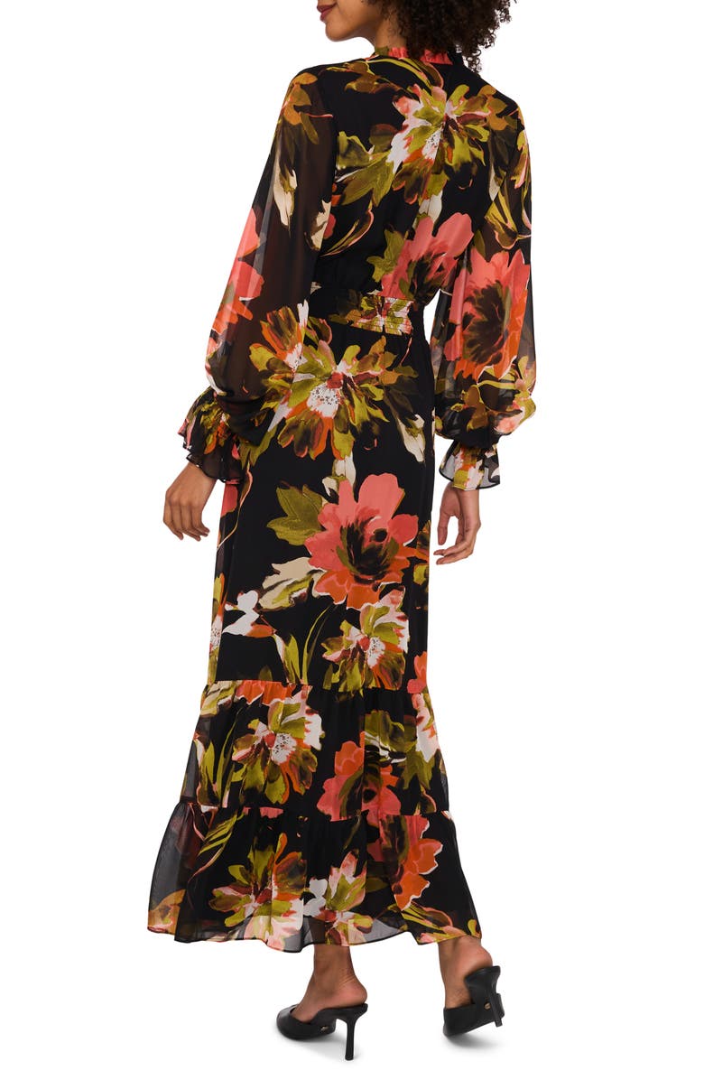 Vince Camuto Floral Print Long Sleeve Maxi Dress, Alternate, color, 