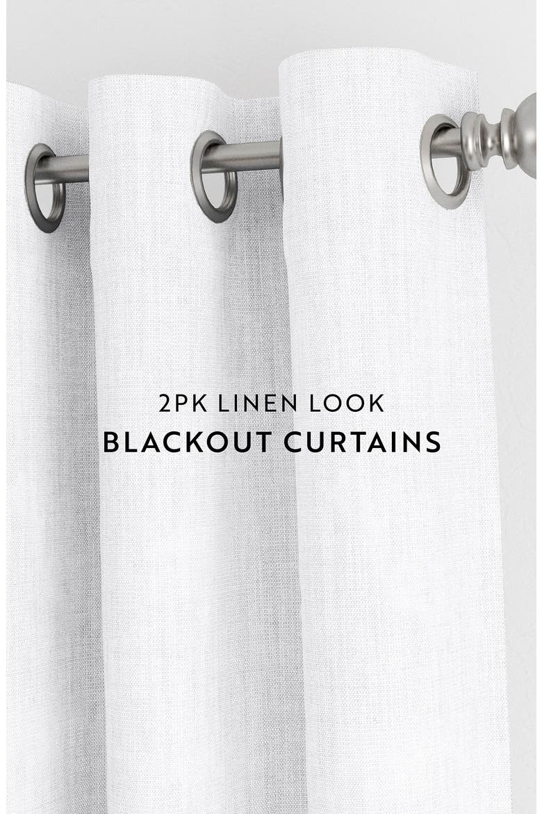 Set of 2 Blackout Curtain Panels, Alternate, color, WHITE