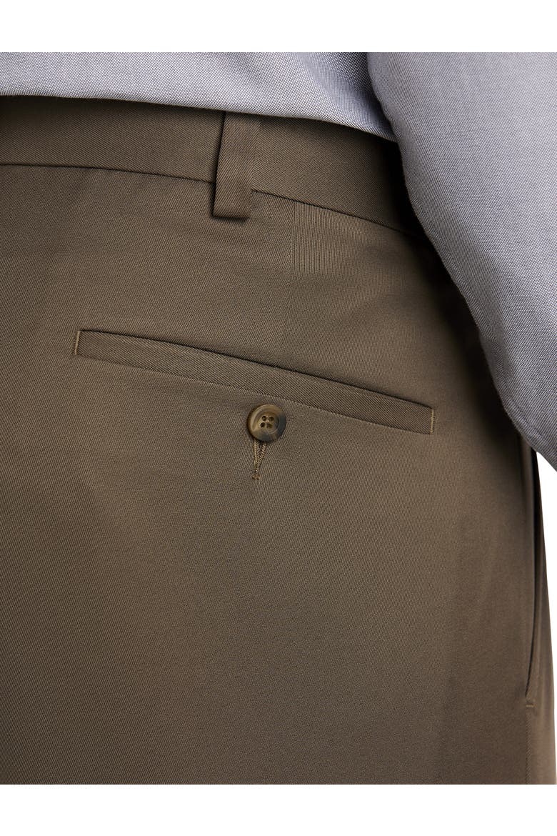 Big & Tall Pleated Microfiber Dress Pants, Alternate, color, DARK KHAKI