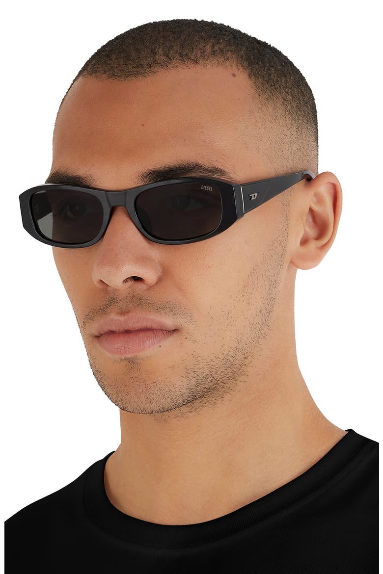 DL2019U 54mm Rectangular Sunglasses, Alternate, color, BLACK / GREY