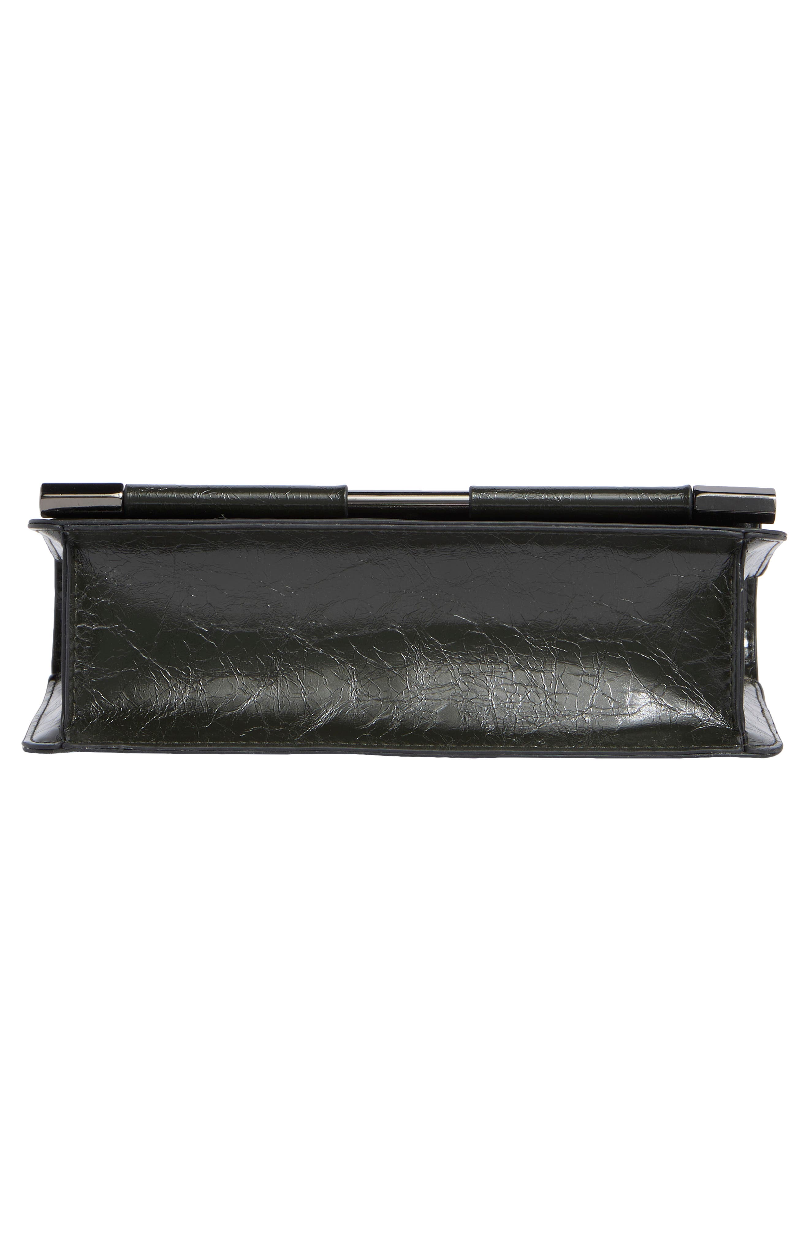 BCBG Bar Hardware Metallic Clutch, Alternate, color, Black