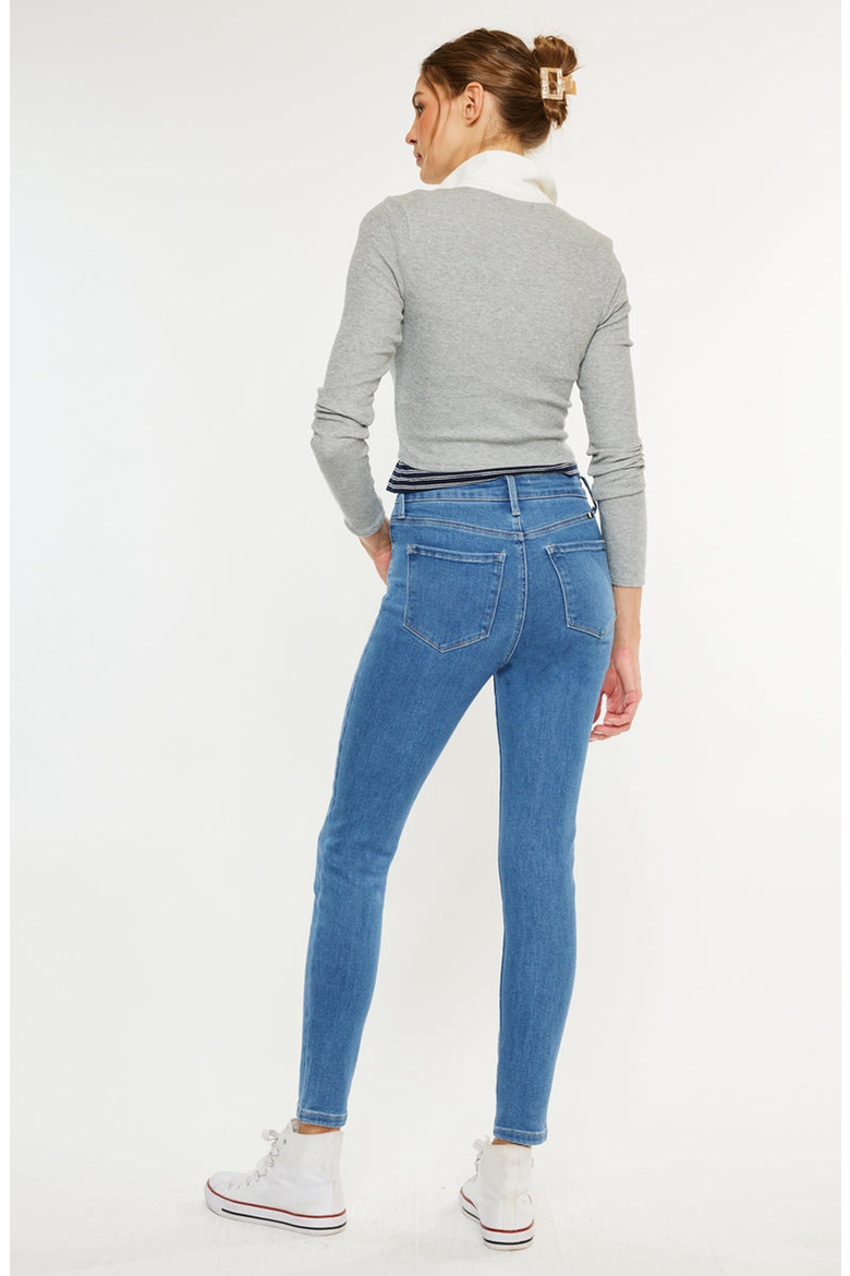 Bev High Rise Ankle Skinny Jeans, Alternate, color, Medium Wash