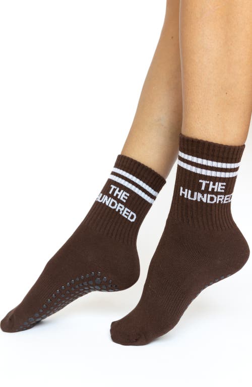 Pilates University 1883 Assorted 2-pack Nonslip Grip Crew Socks In Mocha/espresso