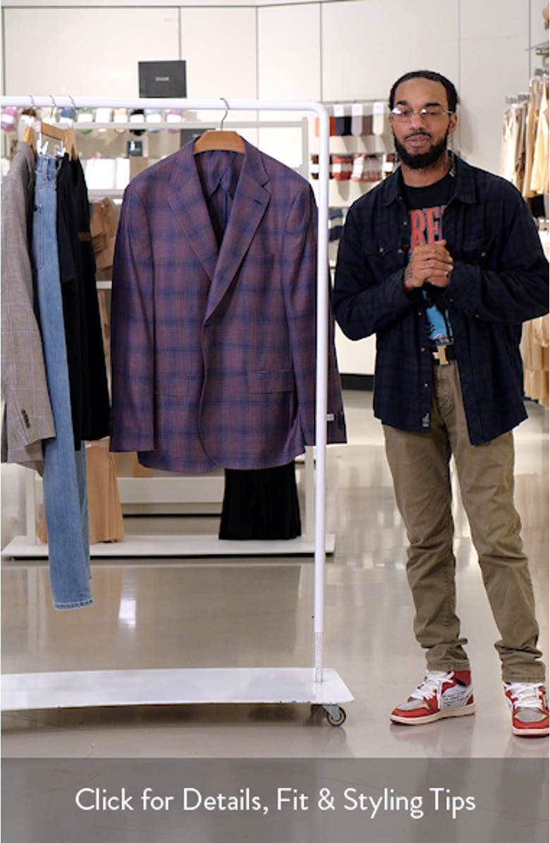 Hyperlight Soft Purple Plaid Wool & Silk Blend Sport Coat, sales video thumbnail