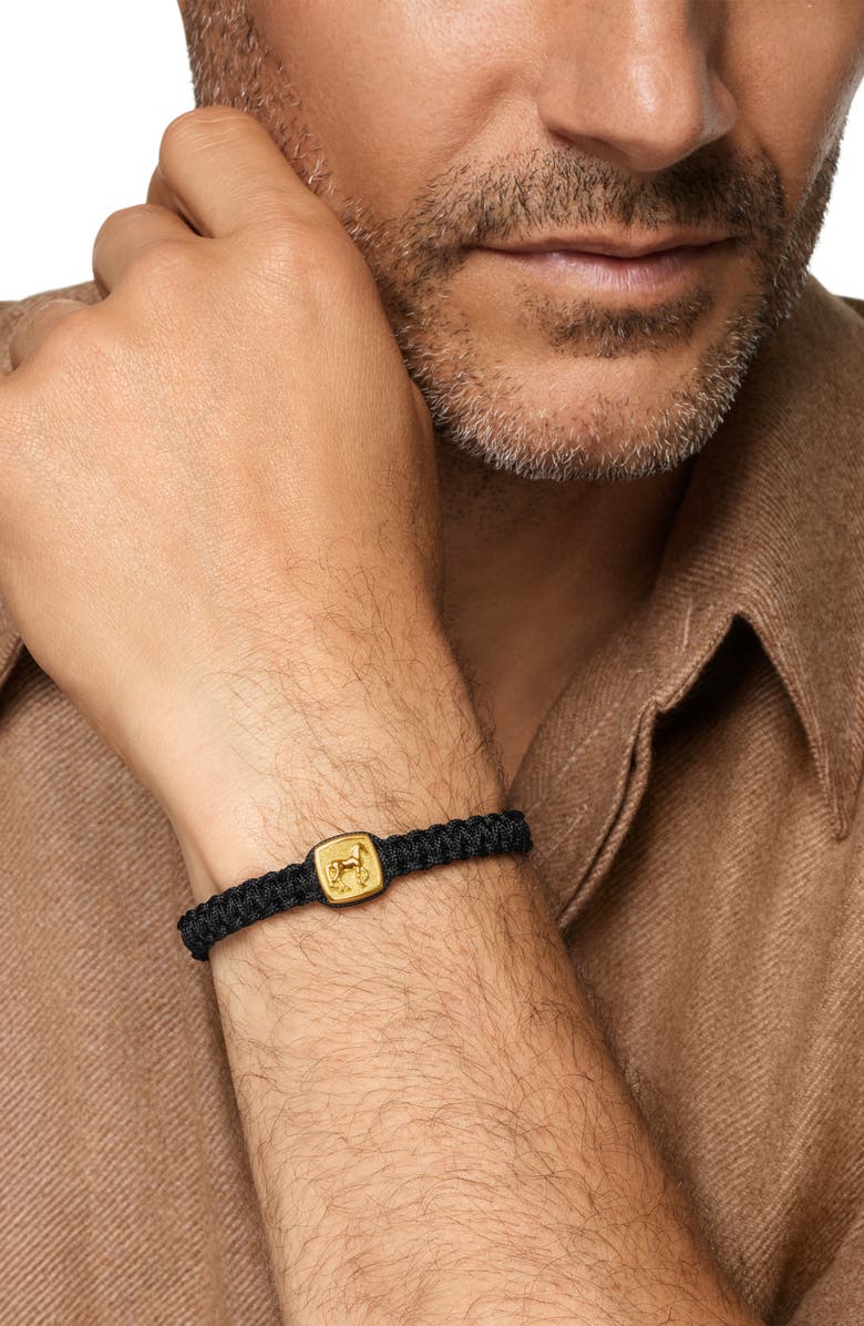 David Yurman Petrvs Horse Station Bracelet, Alternate, color, Black