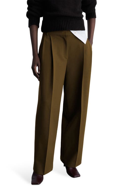 Mango Women's Straight-fit Pleated Pants In Khaki Green