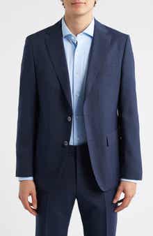 Hutson Slim Fit Navy Mélange Virgin Wool Sport Coat