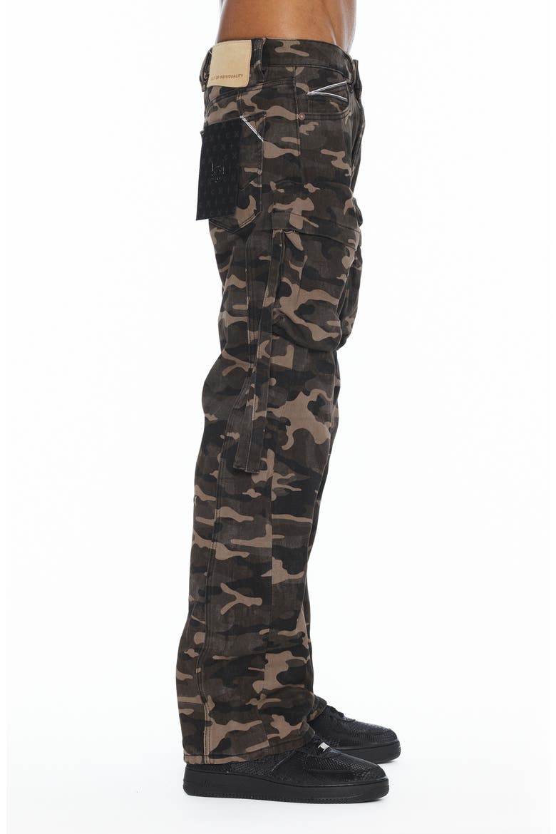 Grunge Camo Baggy Fit Cargo Jeans, Alternate, color, JAVA CAMO