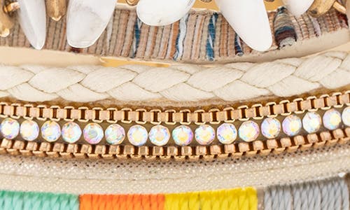 Saachi Angled Stone Adorned Bracelet In Sand